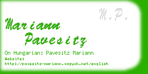 mariann pavesitz business card